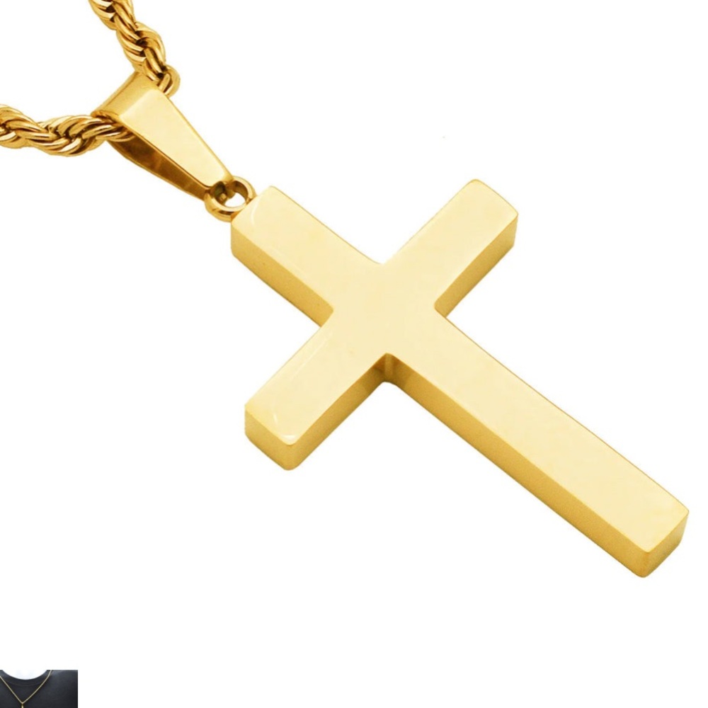 Blackjack Men's Cross Pendant Gold-Toned SS BJP184G